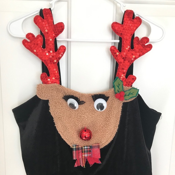Christmas No Boundaries Reindeer Velvet 3D Print Jumpsuit Overalls Size L 11-13 - Picture 6 of 8